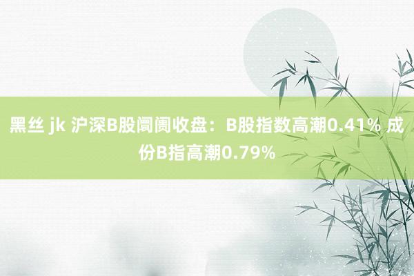 黑丝 jk 沪深B股阛阓收盘：B股指数高潮0.41% 成份B指高潮0.79%