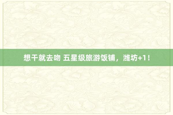 想干就去吻 五星级旅游饭铺，潍坊+1！