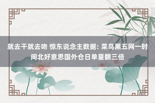 就去干就去吻 惊东说念主数据: 菜鸟黑五网一时间北好意思国外仓日单量翻三倍