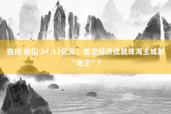 自拍 偷拍 34.53亿元！低空经济成就珠海主城新“地王”？