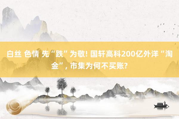 白丝 色情 先“跌”为敬! 国轩高科200亿外洋“淘金”， 市集为何不买账?