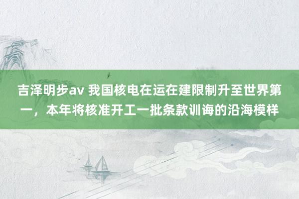 吉泽明步av 我国核电在运在建限制升至世界第一，本年将核准开工一批条款训诲的沿海模样