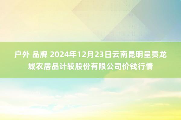 户外 品牌 2024年12月23日云南昆明呈贡龙城农居品计较股份有限公司价钱行情