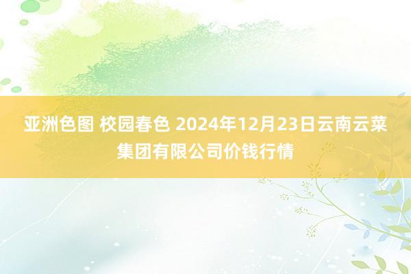 亚洲色图 校园春色 2024年12月23日云南云菜集团有限公司价钱行情