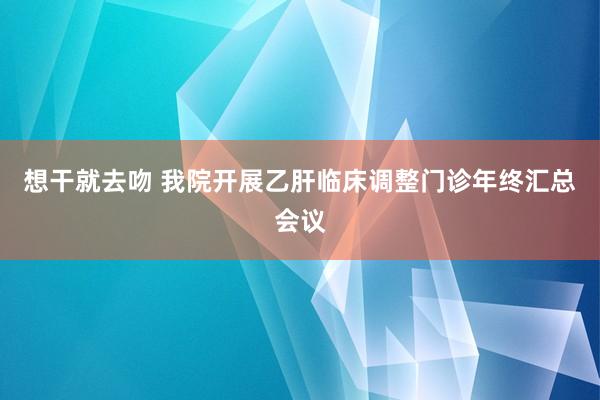 想干就去吻 我院开展乙肝临床调整门诊年终汇总会议
