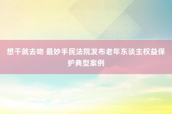 想干就去吻 最妙手民法院发布老年东谈主权益保护典型案例