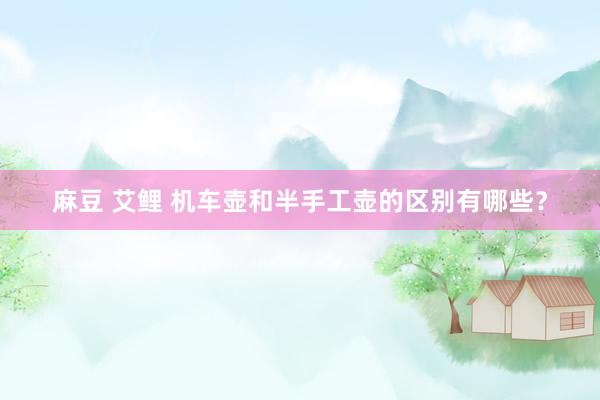 麻豆 艾鲤 机车壶和半手工壶的区别有哪些？