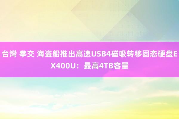 台灣 拳交 海盗船推出高速USB4磁吸转移固态硬盘EX400U：最高4TB容量