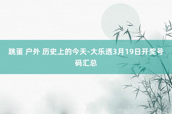 跳蛋 户外 历史上的今天-大乐透3月19日开奖号码汇总