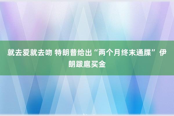 就去爱就去吻 特朗普给出“两个月终末通牒” 伊朗跋扈买金