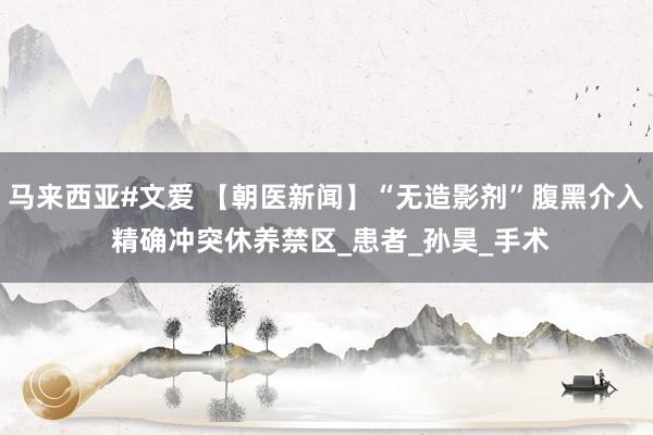 马来西亚#文爱 【朝医新闻】“无造影剂”腹黑介入 精确冲突休养禁区_患者_孙昊_手术