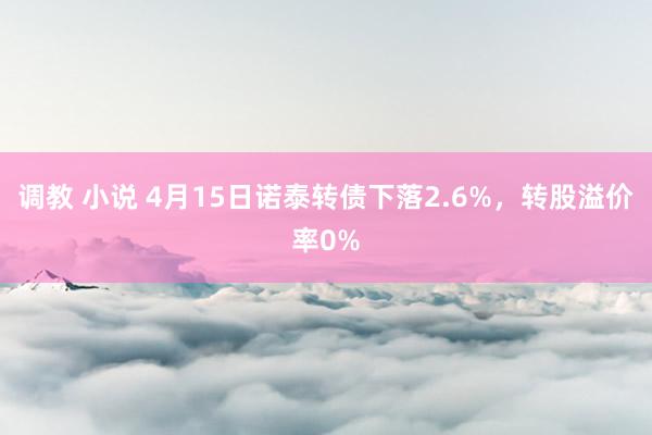 调教 小说 4月15日诺泰转债下落2.6%，转股溢价率0%